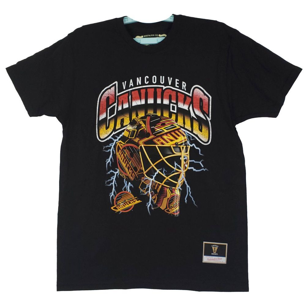 Vancouver‎ Canucks Mitchell & Ness NHL M Medium Shirt Goalie Helmet Black NWT